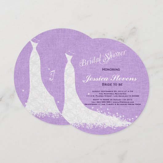 Paarse linnen en witte dress 2 kaart (Voorkant / Achterkant)