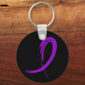 Paarse lint A4 van pancreaskanker Sleutelhanger (Voorkant)