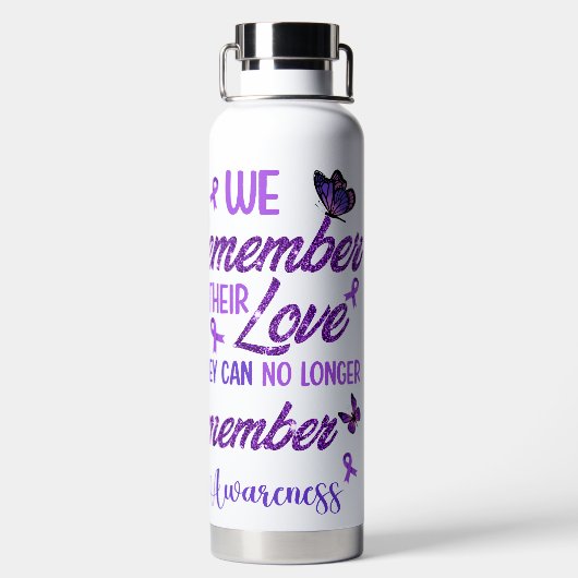 PAARSE LINT ALZHEIMERS BEWUSTZIJN EN ONDERSTEUNING WATERFLES (Achterkant)