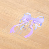 Paarse lint Baby shower boog Acryl Uitnodigingen (Laagn)