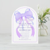 Paarse lint Baby shower boog Kaart (Staand voorkant)