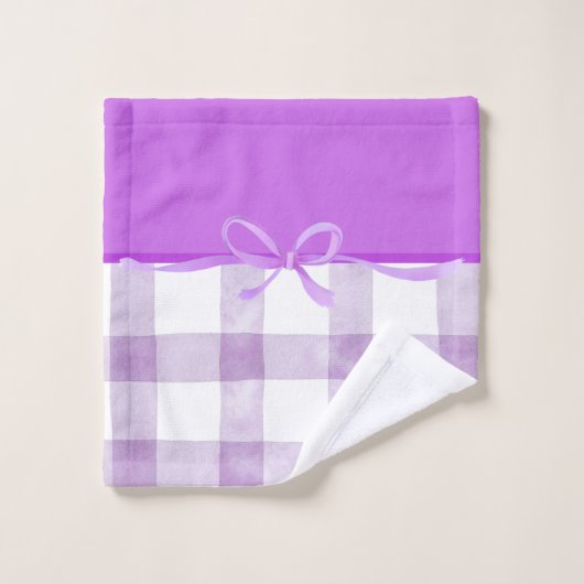 Paarse Lint Bad Handdoek (Wasdoekje)