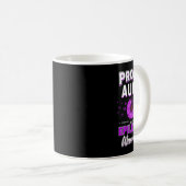 Paarse lint bloem trots tante neef nicht epile koffiemok (Voorkant rechts)