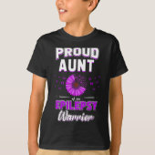 Paarse lint bloem trots tante neef nicht epile t-shirt (Voorkant)