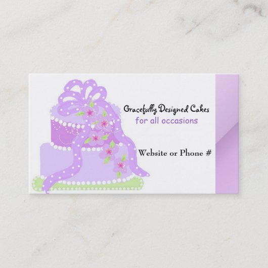 Paarse Lint Designer Cake Visitekaartje (Voorkant)