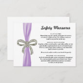 Paarse lint diamant boog veiligheidsmaatregelen informatiekaartje (Voorkant / Achterkant)