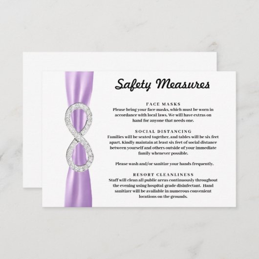 Paarse Lint Diamant Oneindigheid Veiligheidsmaatre Informatiekaartje (Voorkant / Achterkant)