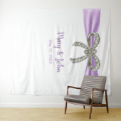 Paarse lint diamanten boog bruiloft achtergrond wandkleed (In Situ (horizontaal))