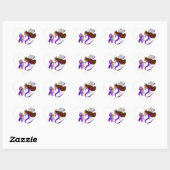 "Paarse Lint" Etnische Engel van Bewustzijn Hart Sticker (Vel)