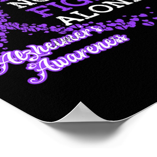 Paarse lint familie alzheimer bewustzijn poster (Hoek)