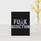 Paarse Lint FCK Verslaving Overdosis Awareness 1 Kaart (Gele Bloem)