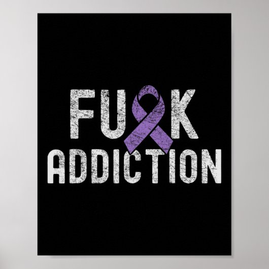 Paarse Lint FCK Verslaving Overdosis Awareness 1 Poster (Voorkant)