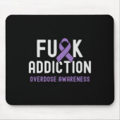 Paarse Lint FCK Verslaving Overdosis Bewustzijn 2 Muismat (Voorkant)