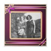 Paarse lint foto template Tegel Tegeltje (Voorkant)