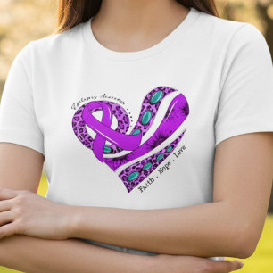 Paarse Lint Hart Epilepsie Bewustzijn Tri-Blend Shirt