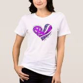 Paarse Lint Hart Epilepsie Bewustzijn Tri-Blend Shirt (Voorkant)
