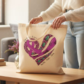 Paarse Lint Hart Epilepsie Steun Tote Bag