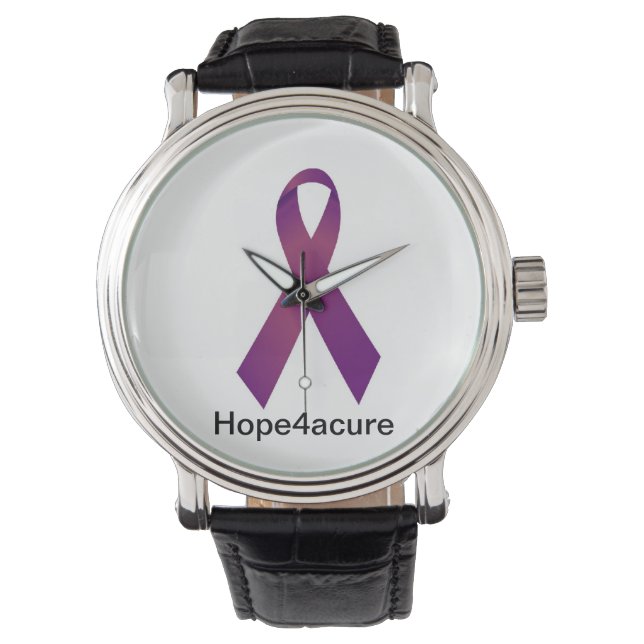 Paarse lint horloge Cystic Fibrosis Lupus Fibro (Voorkant)