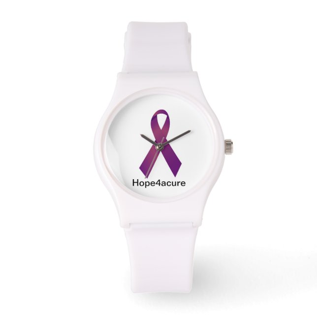 Paarse lint horloge Cystic Fibrosis Lupus Fibro (Voorkant)