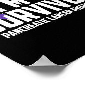 Paarse lint in een overlevende alvleesklier kanker poster (Hoek)