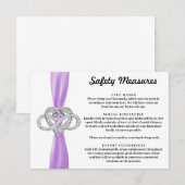 Paarse lint Infinity Heart Safety Measures Informatiekaartje (Voorkant / Achterkant)