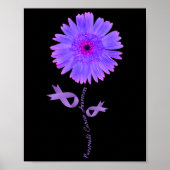 Paarse lint kamille alvleesklier kankerbewustzijn poster (Voorkant)