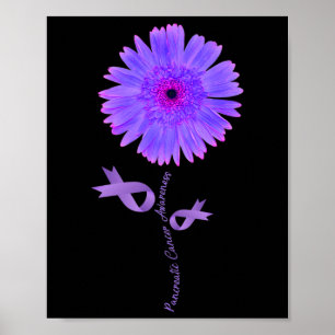 Paarse lint kamille alvleesklier kankerbewustzijn poster