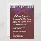 Paarse lint, kant, rood Vrijgezellenfeest Inv Kaart (Voorkant)