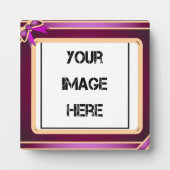 Paarse lint kunst plaque fotoplaat (Voorkant)
