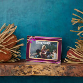 Paarse lint kunst plaque fotoplaat (Zijkant)