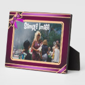 Paarse lint kunst plaque fotoplaat (Zijkant)