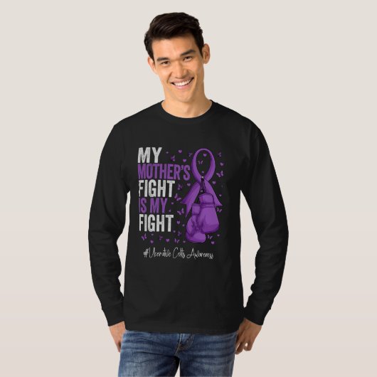 Paarse lint moeder ulceratieve colitis awareness t-shirt (Voorkant volledig)