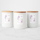 Paarse lint monogram bruiloft  voedselcontainer etiket (Flessen)