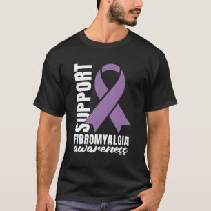 Paarse lint ondersteunt fibromyalgie bewustzijn t-shirt