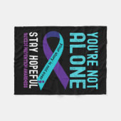 Paarse lint ondersteunt zelfmoordpreventie fleece deken (Voorkant (Horizontaal))