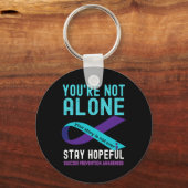 Paarse lint ondersteunt zelfmoordpreventie sleutelhanger (Voorkant)