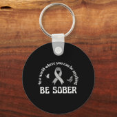 Paarse Lint Overdosis Awareness Day Recovery Mont Sleutelhanger (Voorkant)