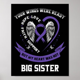 Paarse lint Pancreaskankerbewustzijn Big Sist Poster