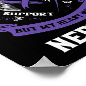 Paarse lint pancreaskankerbewustzijn neef H Poster (Hoek)