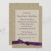 Paarse lint repetitie diner kaart (Voorkant / Achterkant)