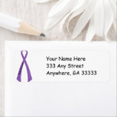 Paarse lint retour adreslabels etiket (Insitu)