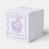 Paarse Lint Retro Hart Coquette Cake Galentines Bedankdoosjes (Achterkant)