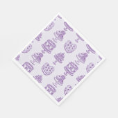 Paarse Lint Retro Hart Coquette Cake Valentijnsdag Servet (Hoek)