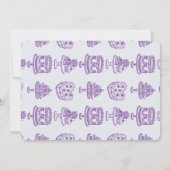 Paarse Lint Retro Hart Coquette Taart Bruids Brunc Kaart (Achterkant)