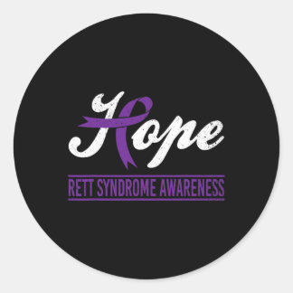 Paarse lint Rett Syndrome Awareness Ondersteuning  Ronde Sticker