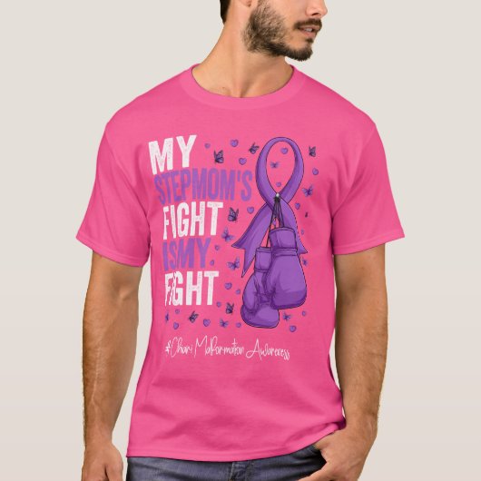 Paarse lint stiefmoeder Chiari misvorming bewust T-shirt (Voorkant)