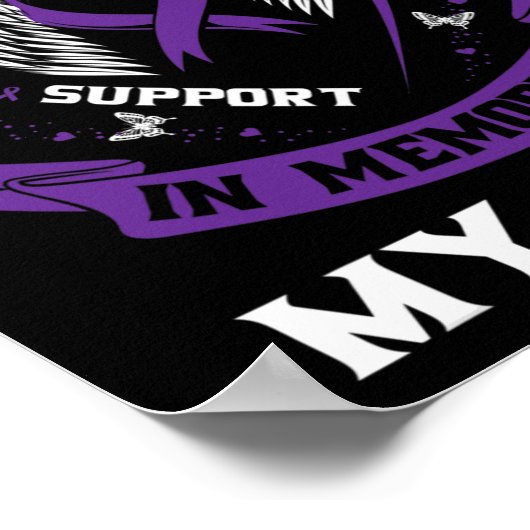 Paarse lint ter nagedachtenis aan tante pancreaska poster (Hoek)