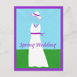 Paarse lint trouwjurk uitnodiging Briefkaarten