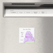 Paarse Lint Trouwtaart Save the Date Magneet (Insitu (Vaatwasser))