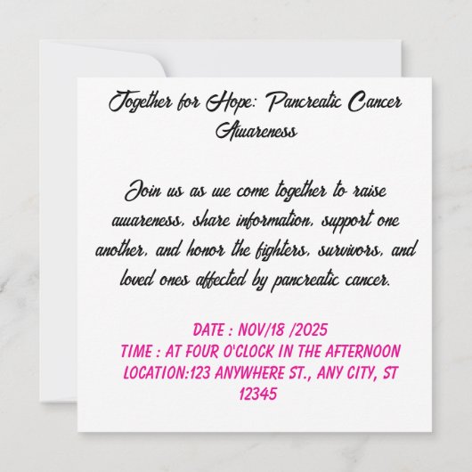 Paarse lint van liefde kaart (Achterkant)